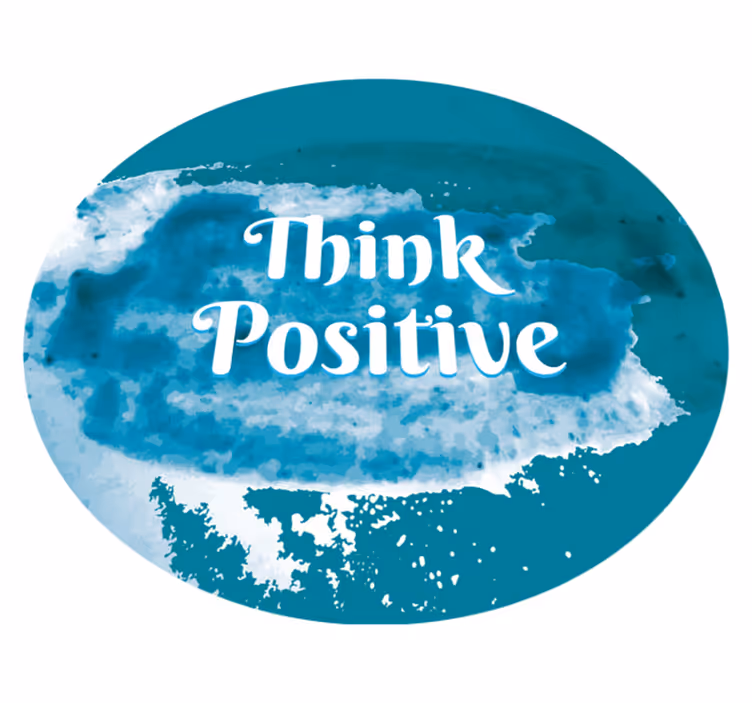 Alfombra vinílica frase piensa positivo ahora - TenVinilo
