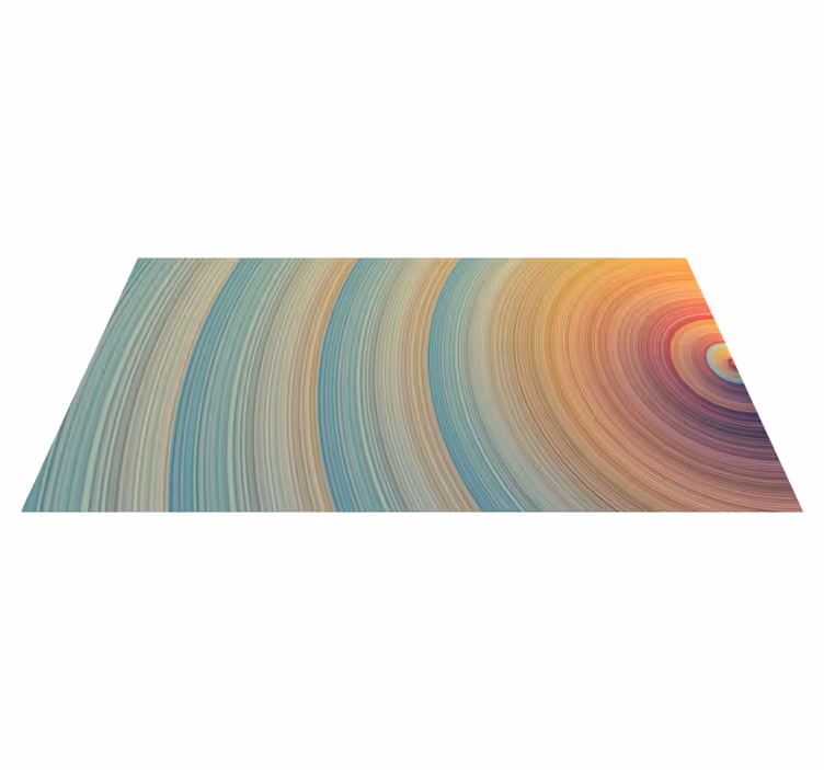 Alfombra vinílica minimalista ondas de color en espiral - TenVinilo