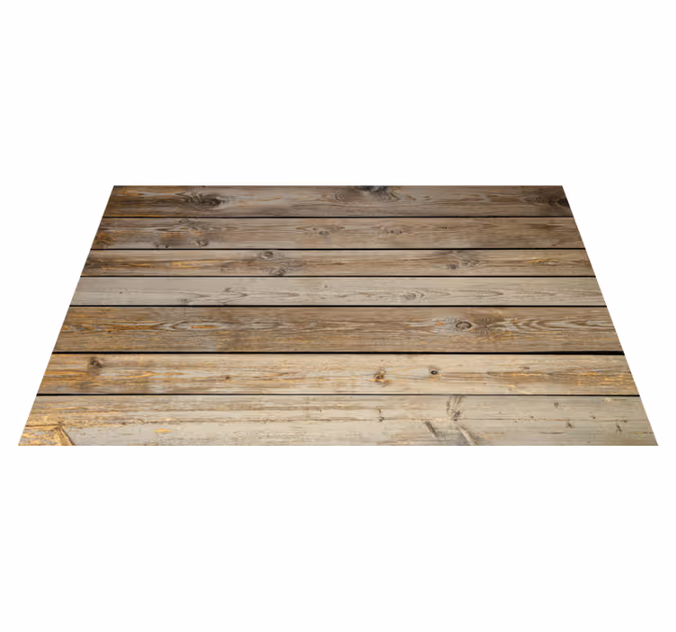 Alfombra vinílica imitación madera superficie rústica - TenVinilo