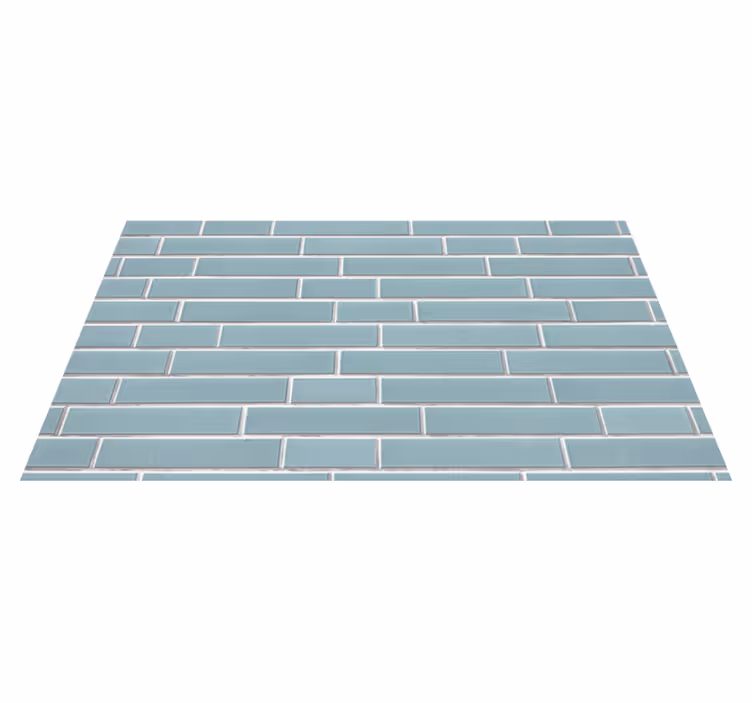 Alfombra vinílica baño motivo de ladrillo azul - TenVinilo