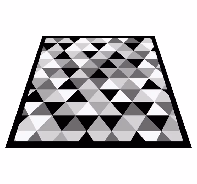Alfombra de vinilo geométrica Diseño de triángulos blancos, grise - TenVinilo