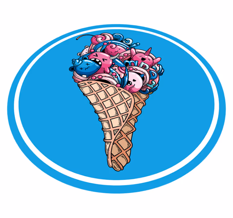 Alfombras vinílicas modernas Bonito helado de graffiti - TenVinilo