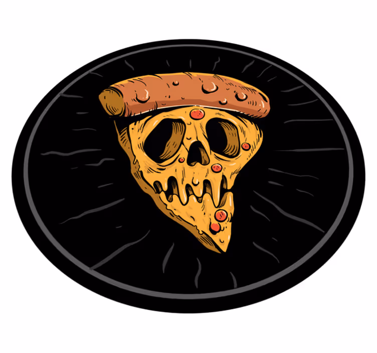 Alfombra vinílica juvenil porciones de pizza de calavera - TenVinilo