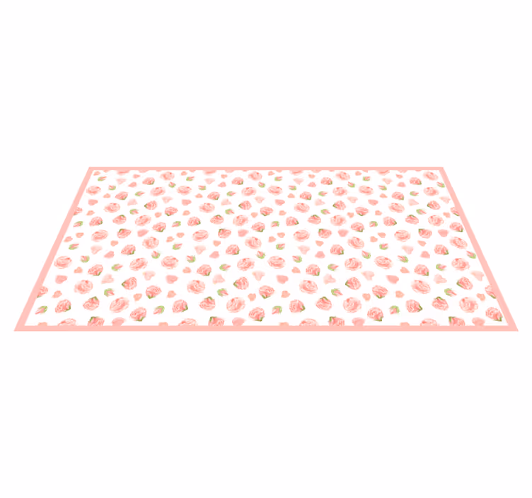 Alfombra vinílica flores patrón elegante de rosas - TenVinilo