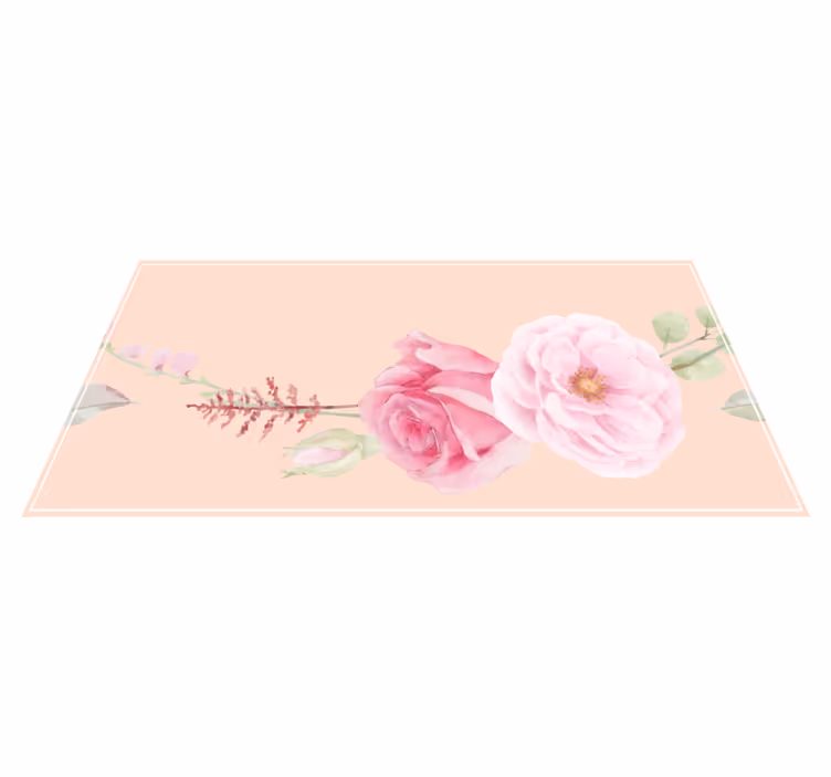 Alfombra vinílica flores en tonos rosa pálido - TenVinilo
