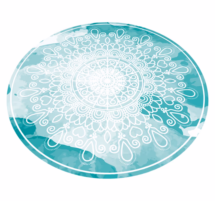 Alfombra vinílica mandala elegantes tonos de acuarela - TenVinilo