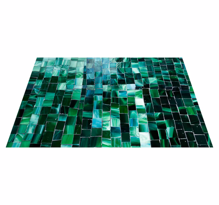 Alfombra vinílica mosaico azulejos de mosaico esmeralda - TenVinilo