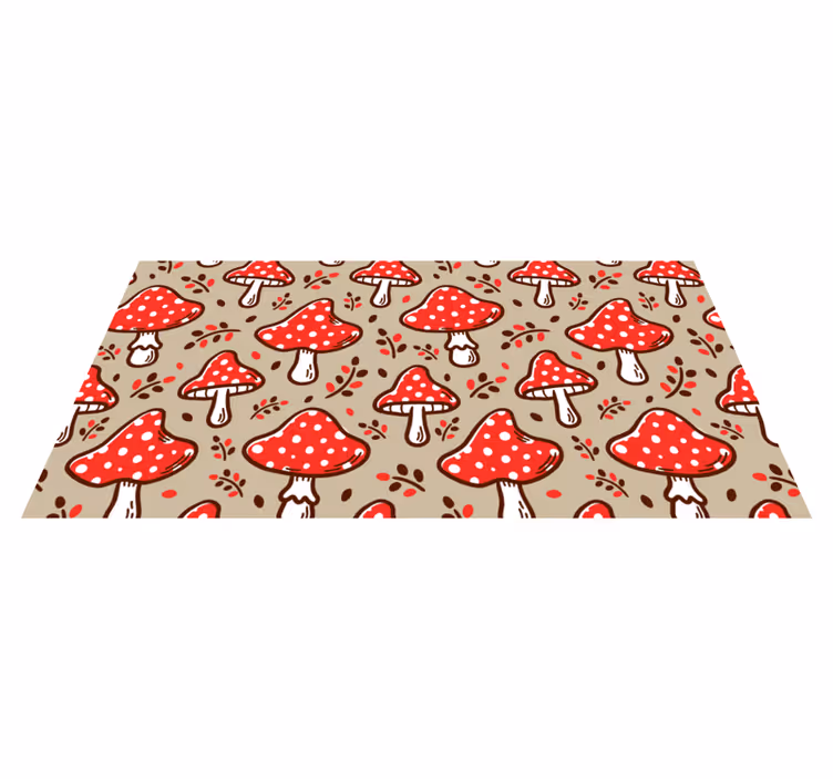 Alfombra vinílica flores vibrantes motivos fúngicos - TenVinilo