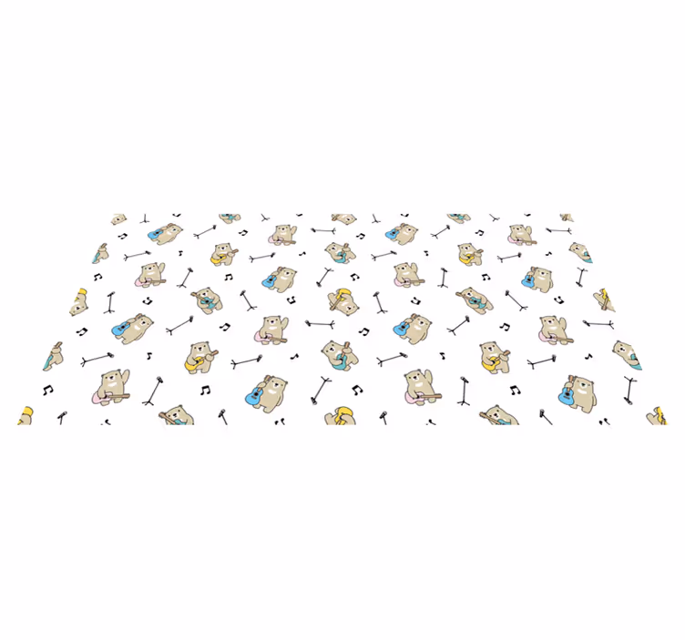 Alfombra vinílica bebé tema de osos musicales - TenVinilo