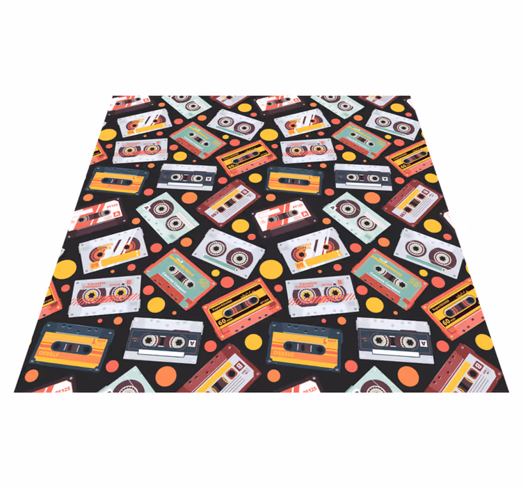 Alfombra vinílica textura estilo cassette retro - TenVinilo