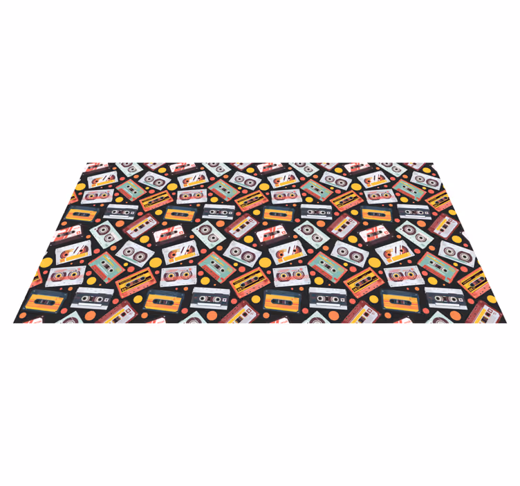 Alfombra vinílica infantil cassettes de audio vintage - TenVinilo