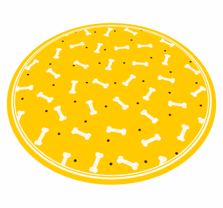 Alfombra vinílica de animales patrón de hueso amarillo - TenVinilo