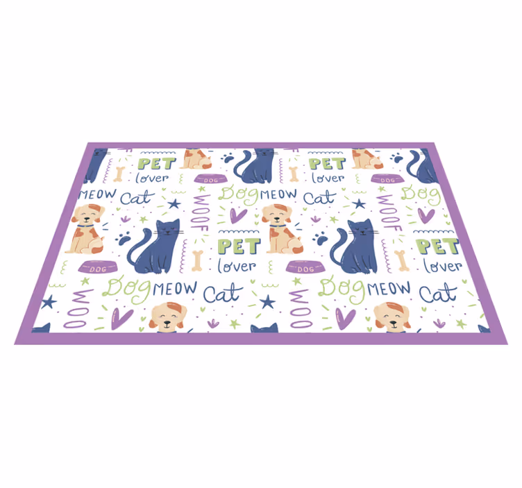 Alfombra vinílica de animales tema amante de mascotas - TenVinilo