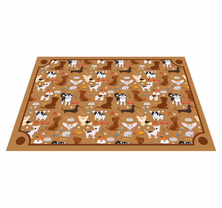Alfombra vinílica de animales lindos patrones de perros - TenVinilo