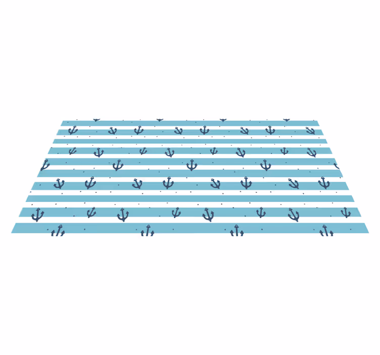 Alfombra vinílica infantil con diseño de anclas marítimas - TenVinilo