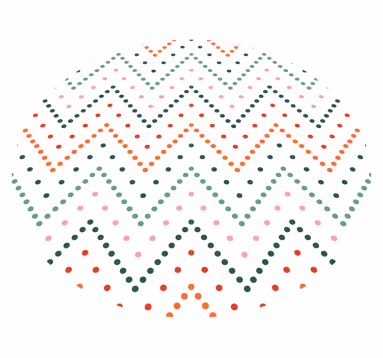 Alfombra vinílica minimalista puntos de colores chevron - TenVinilo