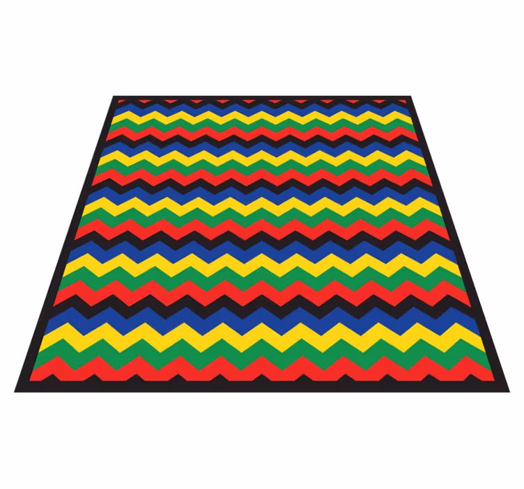 Alfombra vinílica geométrica elemento animado en zigzag - TenVinilo