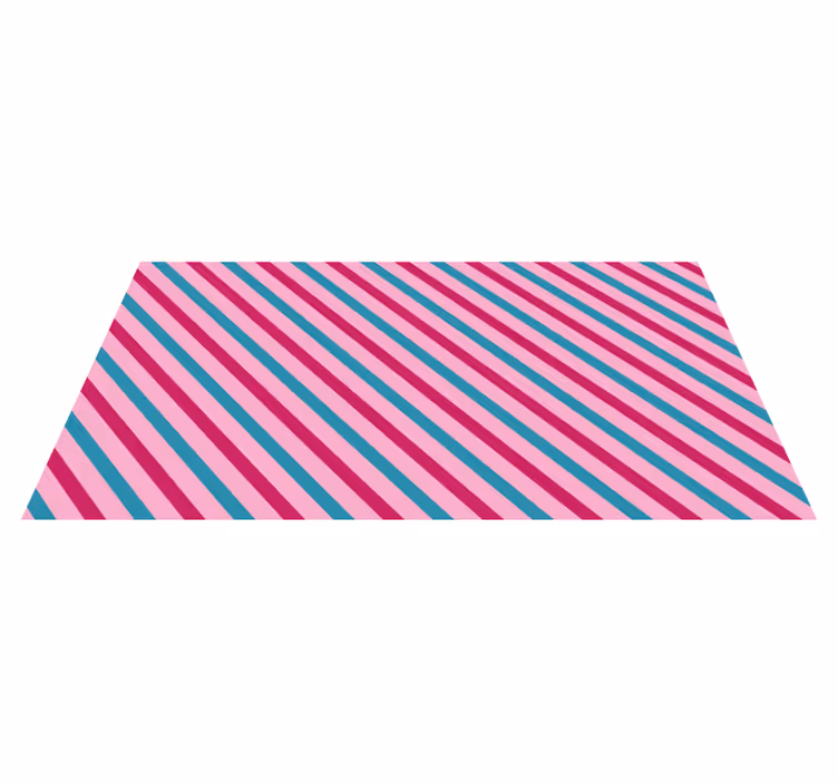 Alfombra vinílica rayas diagonales azul y rosa - TenVinilo