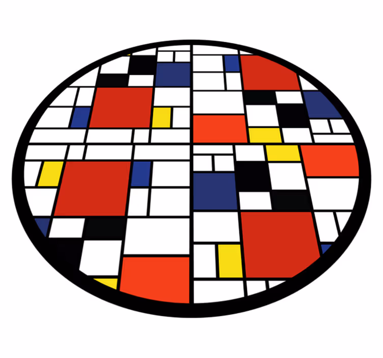 Alfombra vinílica moderna diseño de bloques de color - TenVinilo