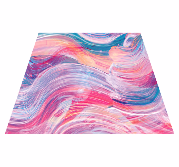 Alfombra vinílica imitación remolinos coloridos - TenVinilo