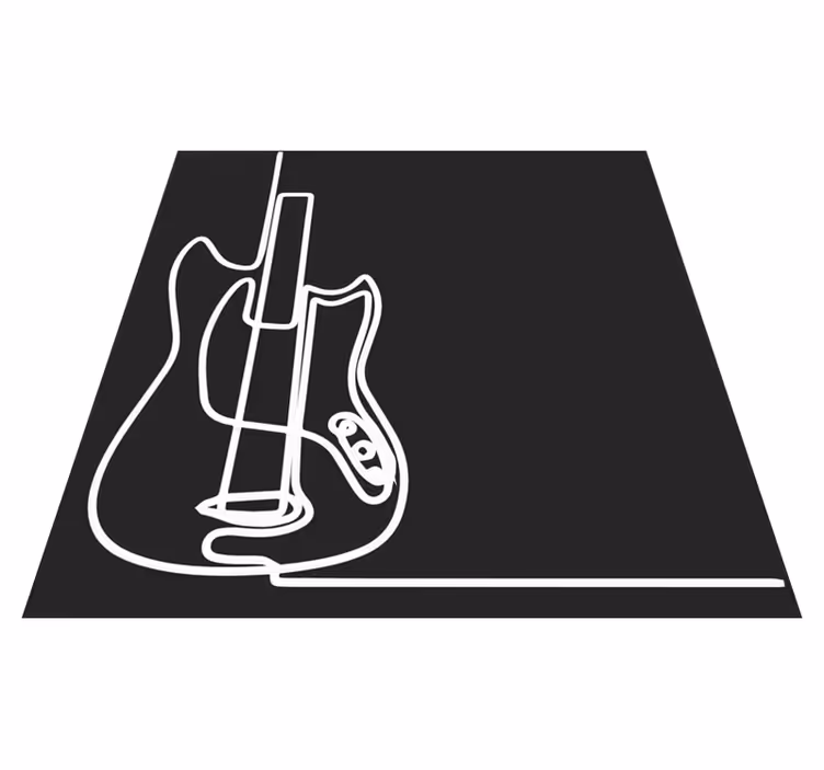 Alfombra vinílica juvenil arte de contorno de guitarra - TenVinilo