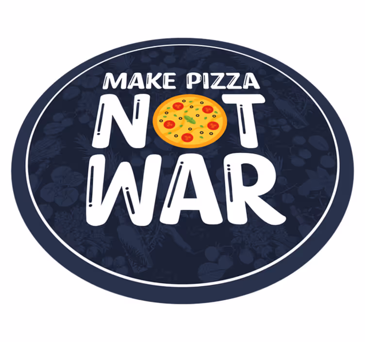 Alfombra vinílica frase hacer pizza no - TenVinilo