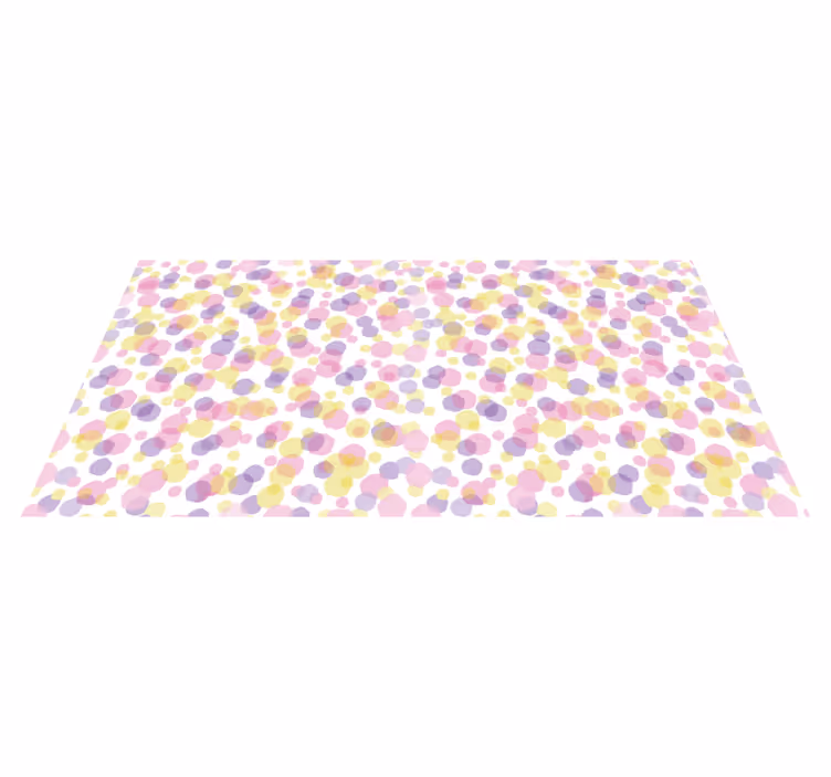 Alfombra vinilo rectangular Paster acuarela lunares - TenVinilo