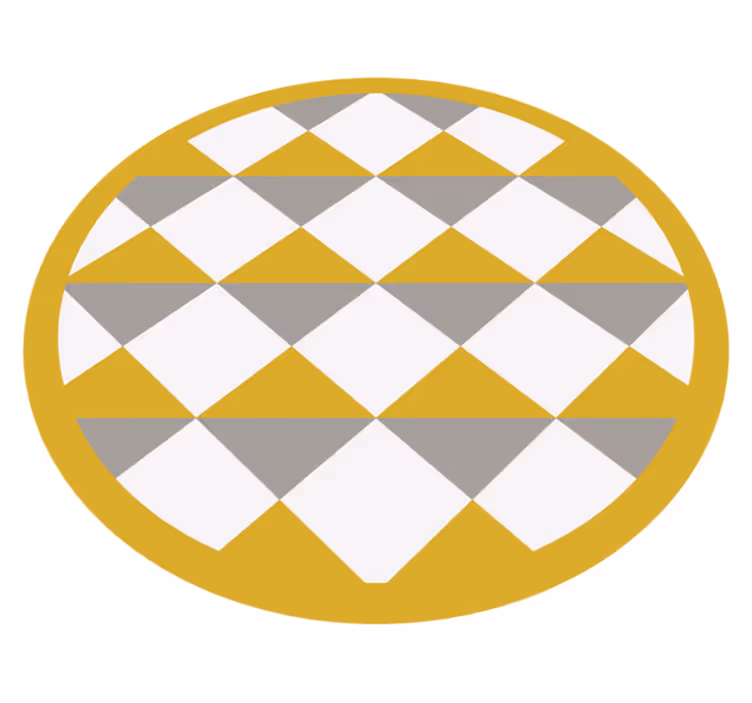 Alfombra vinílica geométrica círculo con patrón de diamante - TenVinilo