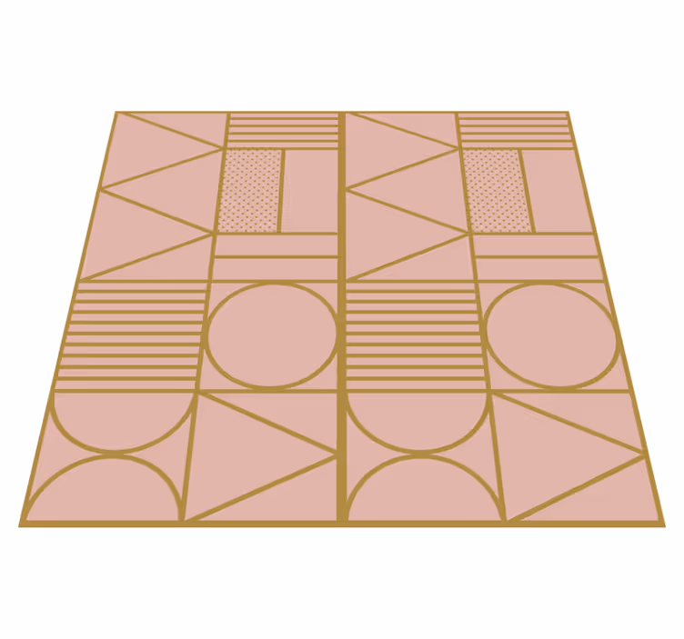 Alfombra vinilo cuadrada Bloque de colores oro y rosa - TenVinilo