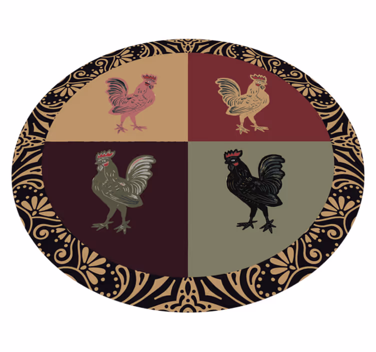 Alfombra vinílica de animales encantador motivo de pollo - TenVinilo