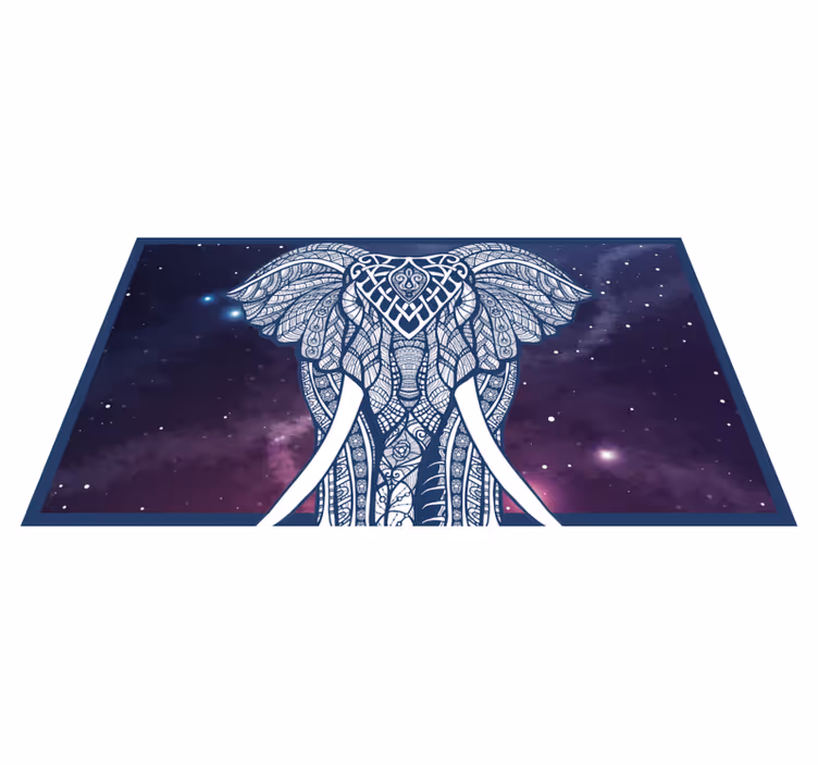 Alfombra vinílica personalizable arte de elefante intrincado - TenVinilo
