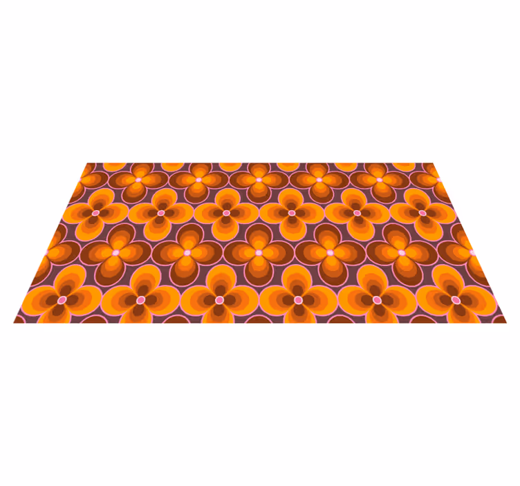 Alfombra vinílica vintage patrón floral retro - TenVinilo