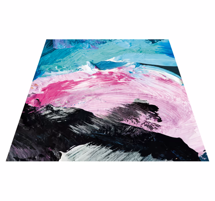 Alfombra vinílica imitación explosión de color abstracta - TenVinilo
