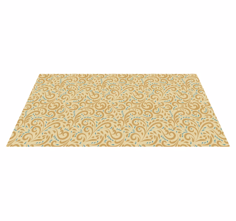 Alfombra vinílica vintage Dibujado a mano patrón floral vintage - TenVinilo