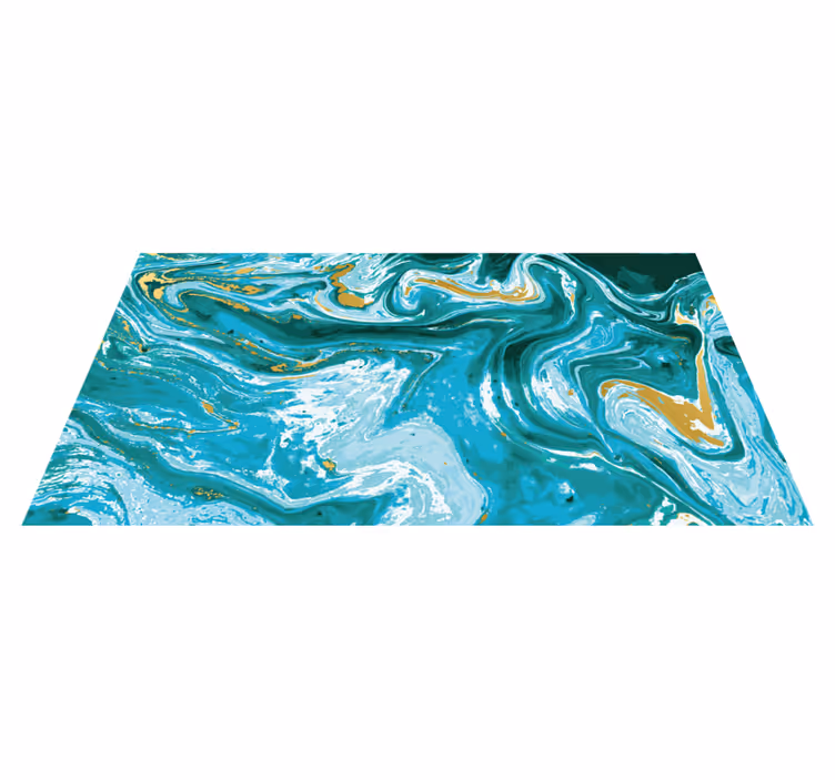 Alfombras vinílicas modernas Pintura efecto mármol turquesa - TenVinilo