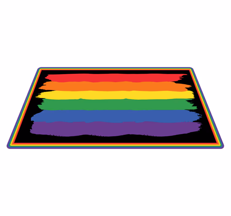 Alfombra vinílica rayas franja de colores del arco iris - TenVinilo