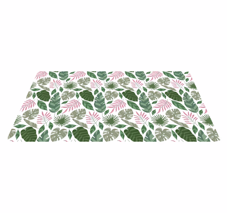 Alfombra vinílica naturaleza motivos de follaje tropical - TenVinilo