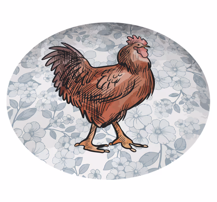 Alfombra vinílica de animales gallo encantador - TenVinilo