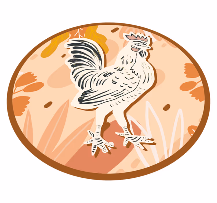 Alfombra vinílica de animales gallo encantador - TenVinilo