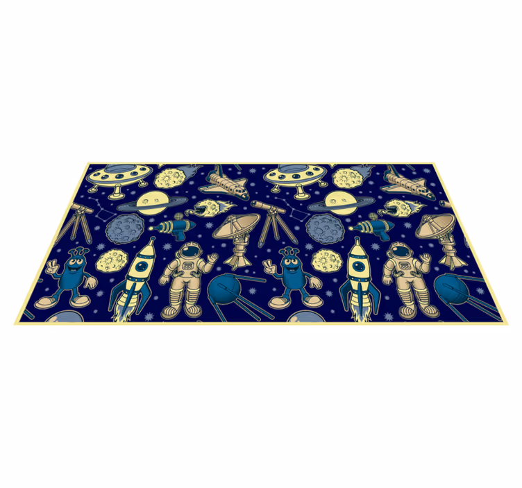 Alfombra vinílica infantil idea de viaje celestial - TenVinilo