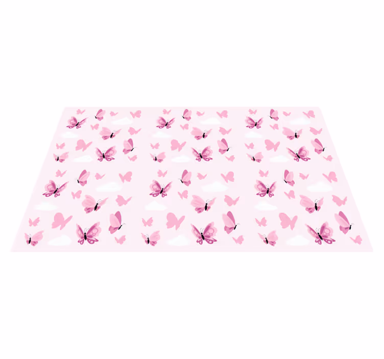 Alfombra vinílica infantil sueños de mariposas - TenVinilo