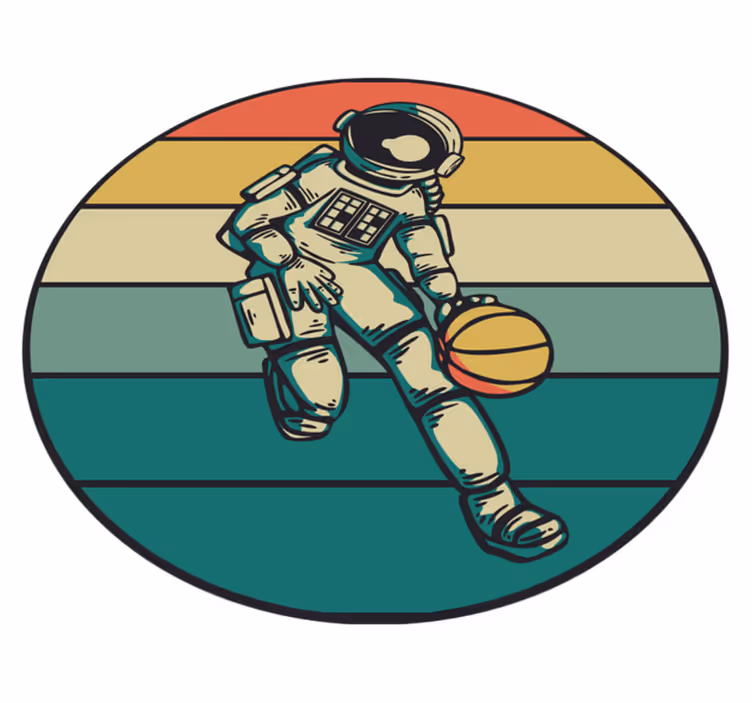 Alfombra vinílica juegos juego de baloncesto de astronautas - TenVinilo