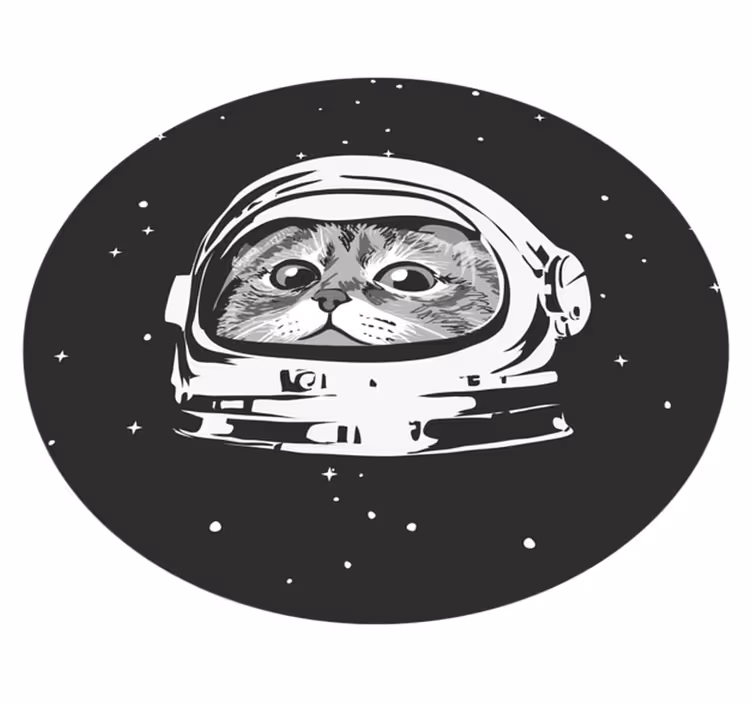 Alfombra vinílica infantil aventura del gato espacial - TenVinilo