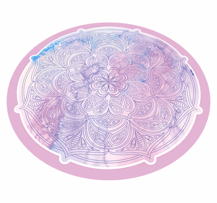 Alfombra vinílica mandala floral rosa pastel - TenVinilo