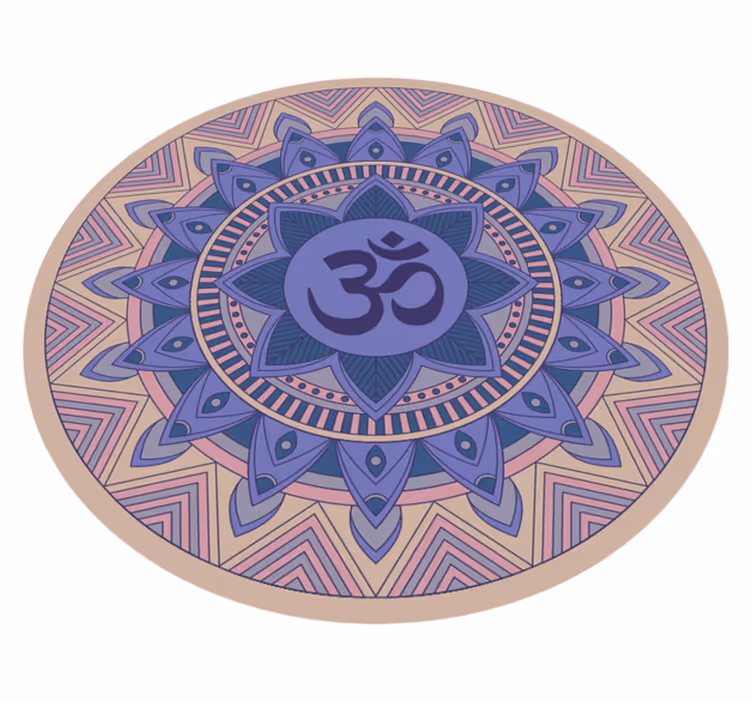 Alfombra vinílica mandala patrón de loto meditativo - TenVinilo