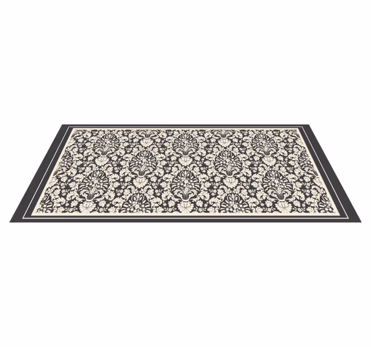 Alfombra vinílica vintage elegante elemento botánico - TenVinilo