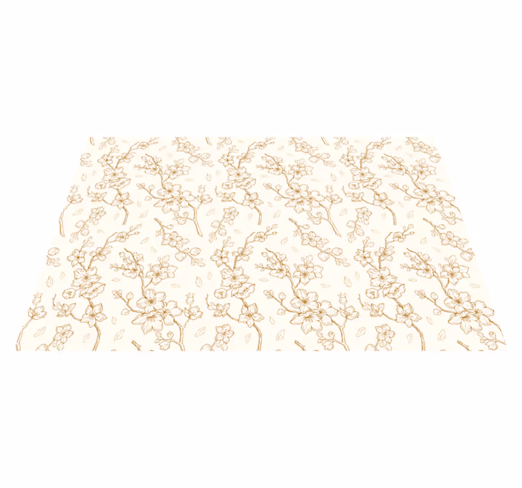 Alfombra vinílica flores patrón de rama de flor - TenVinilo