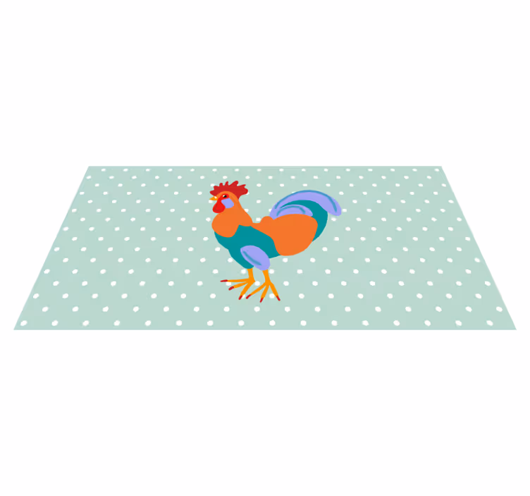 Alfombra vinílica de animales arte del gallo vibrante - TenVinilo