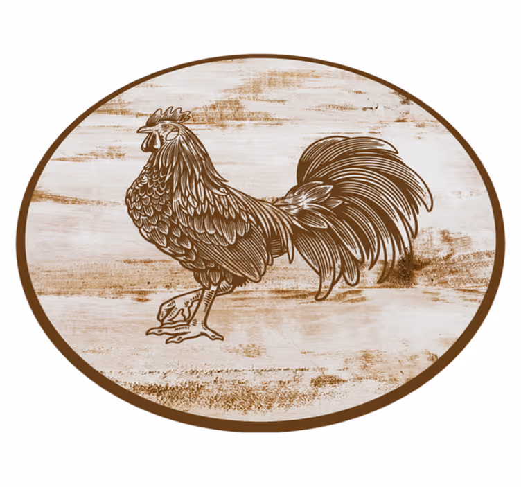 Aflombra vinílica animales Ilustraciones vintage de gallo - TenVinilo