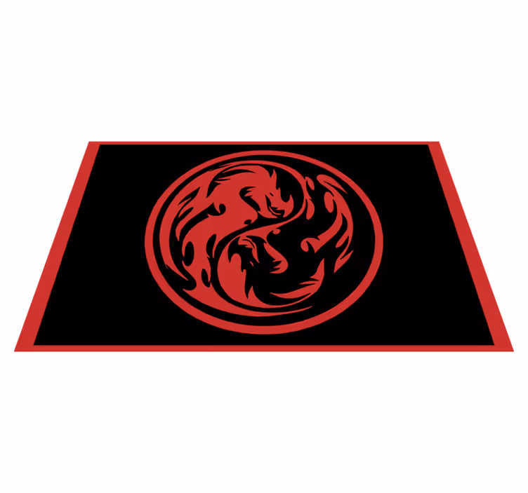 Alfombra vinílica de animales insignia de dragón - TenVinilo